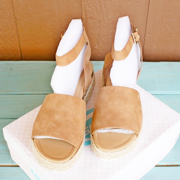 SODA Topic Sandals Espadrille Natural Brown NEW - Picture 2 of 6